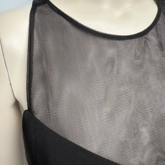 CLARISSE Low-back Prom Dress Mesh Contemporary Fitted Long Black Evening Gown 6 - Picture 7 of 12